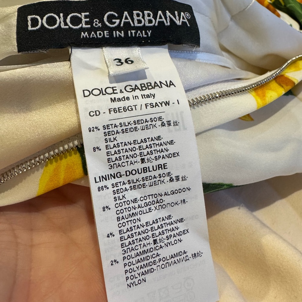 Dolce & Gabbana Sunflower Print Silk Midi Dress Ruched Size 0 - Picture 2 of 6